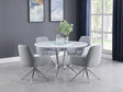 Abby White/Light Gray 5-Piece Dining Set by Coaster at Eve Furniture
