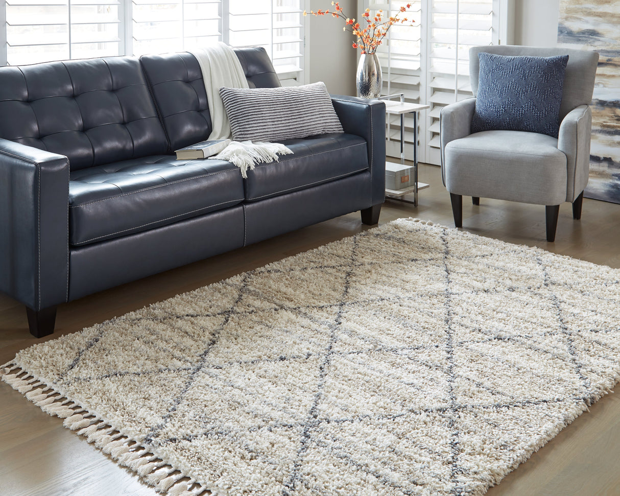 Abdalah Beige/Gray 5' x 7' Rug by Ashley at Eve Furniture