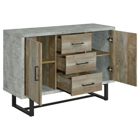 Abelardo Weathered Oak/Cement 3-Drawer Accent Cabinet