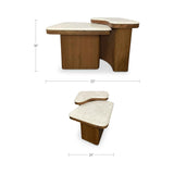Abi Beige/Walnut Cosmos Marble Nesting Coffee Table by Moe's Home at Eve Furniture