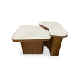 Abi Beige/Walnut Cosmos Marble Nesting Coffee Table by Moe's Home at Eve Furniture