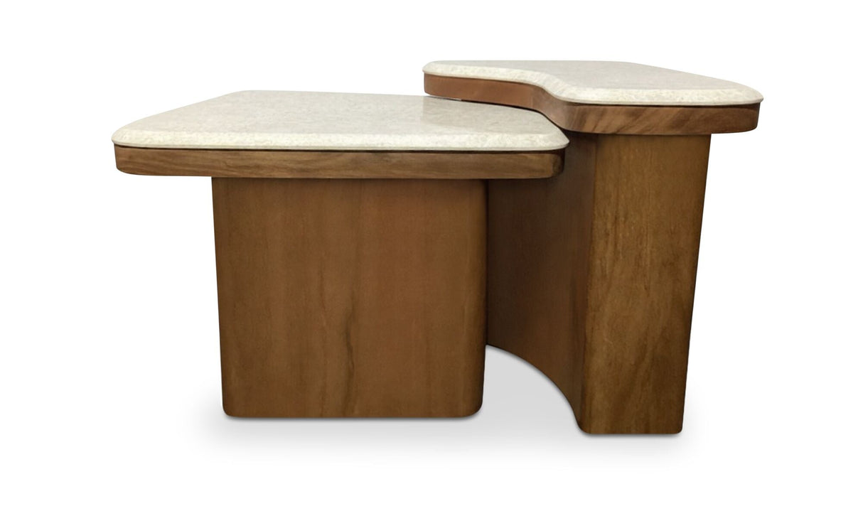 Abi Nesting Coffee Table Beige Cosmos Marble by Moe's Home at Eve Furniture