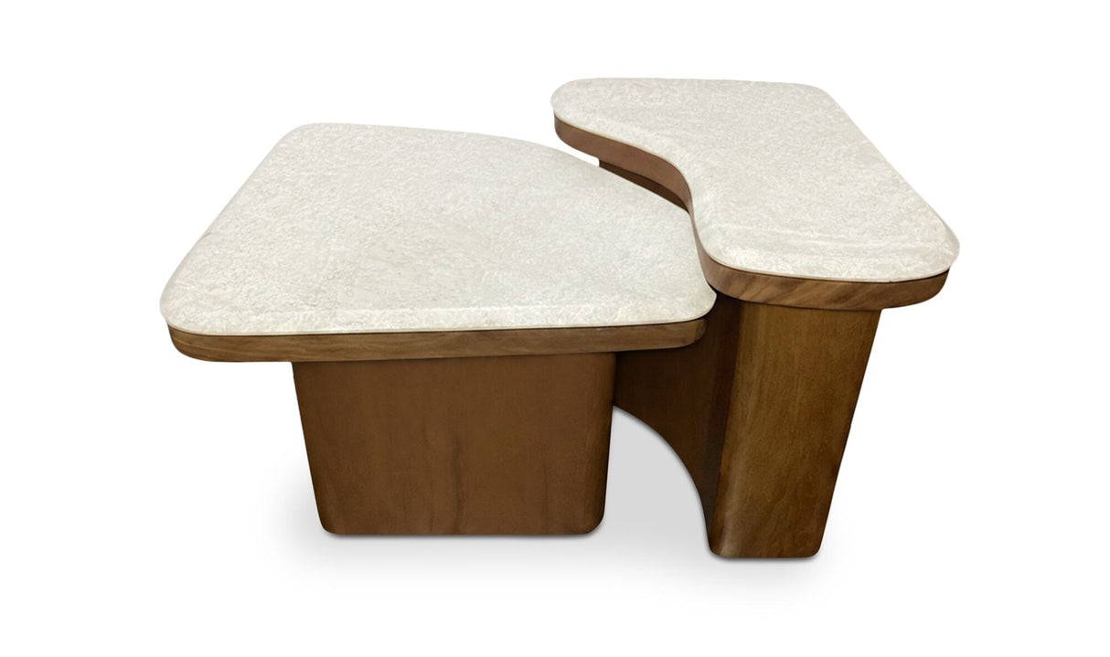 Abi Nesting Coffee Table Beige Cosmos Marble by Moe's Home at Eve Furniture