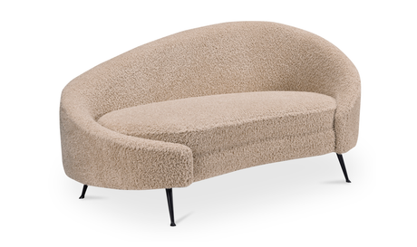 Abigail Chaise Light Brown Faux Shearling by Moe's Home at Eve Furniture