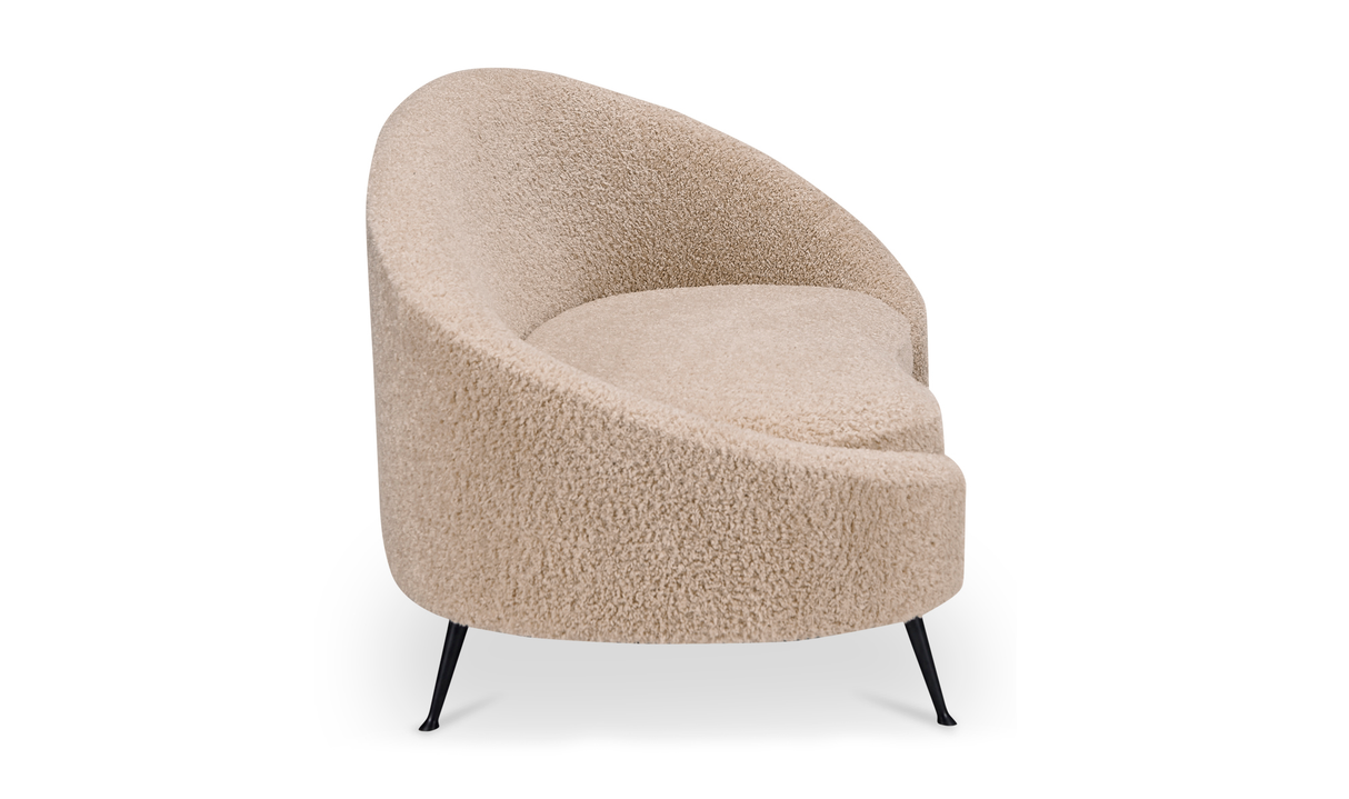 Abigail Chaise Light Brown Faux Shearling by Moe's Home at Eve Furniture