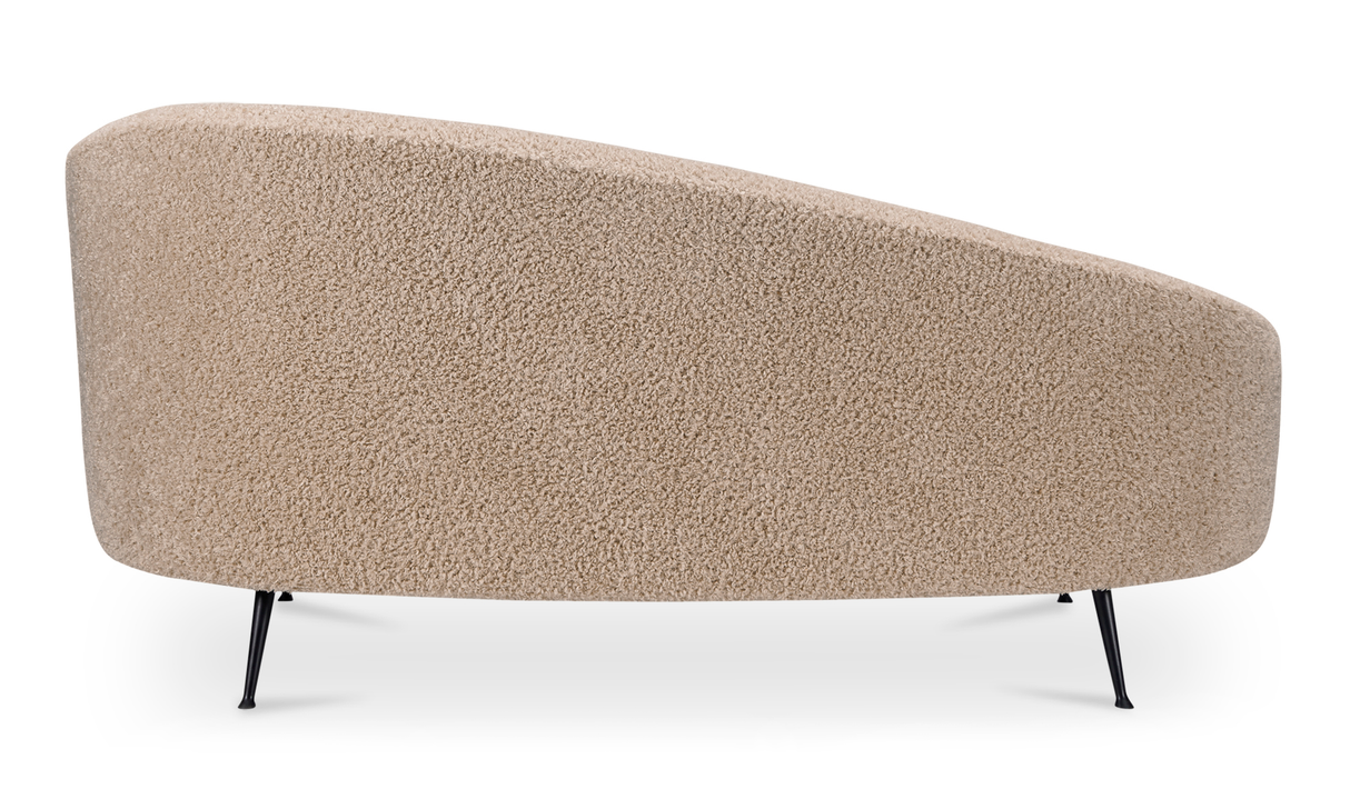 Abigail Chaise Light Brown Faux Shearling by Moe's Home at Eve Furniture