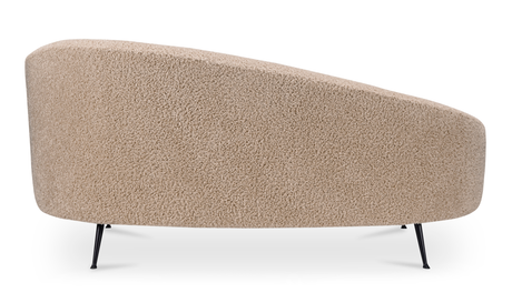 Abigail Chaise Light Brown Faux Shearling by Moe's Home at Eve Furniture