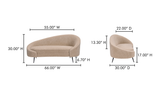 Abigail Chaise Light Brown Faux Shearling by Moe's Home at Eve Furniture