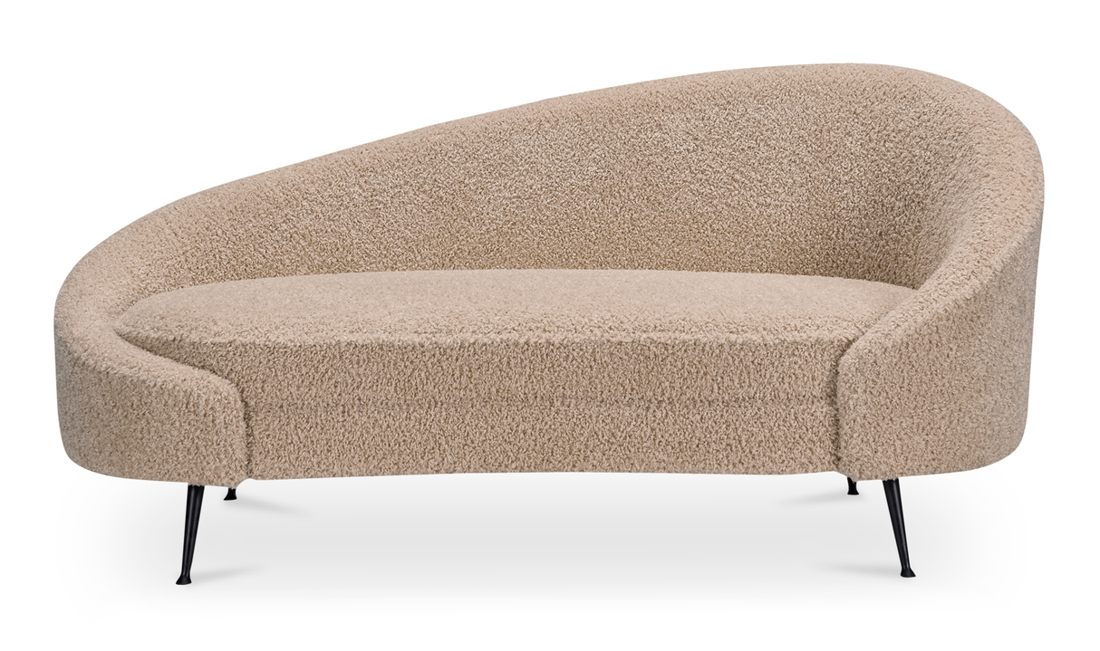 Abigail Chaise Light Brown Faux Shearling by Moe's Home at Eve Furniture
