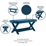 Abigail Double Ottoman Bench in Blue by Manhattan Comfort at Eve Furniture