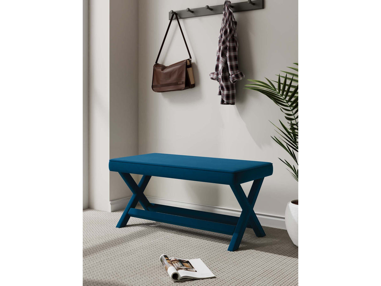 Abigail Double Ottoman Bench in Blue by Manhattan Comfort at Eve Furniture