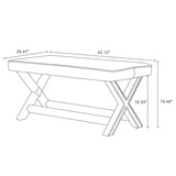 Abigail Double Ottoman Bench in Cream by Manhattan Comfort at Eve Furniture