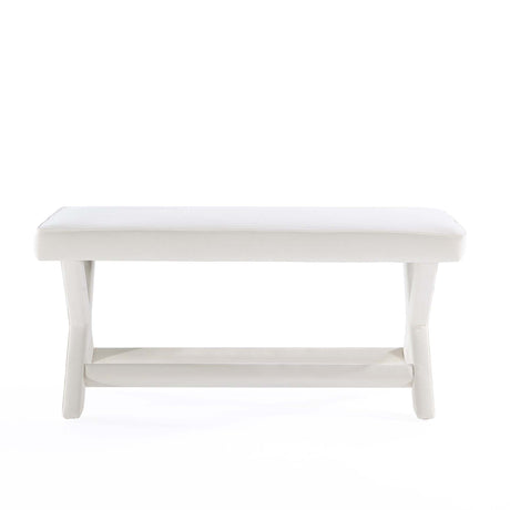 Abigail Double Ottoman Bench in Cream by Manhattan Comfort at Eve Furniture