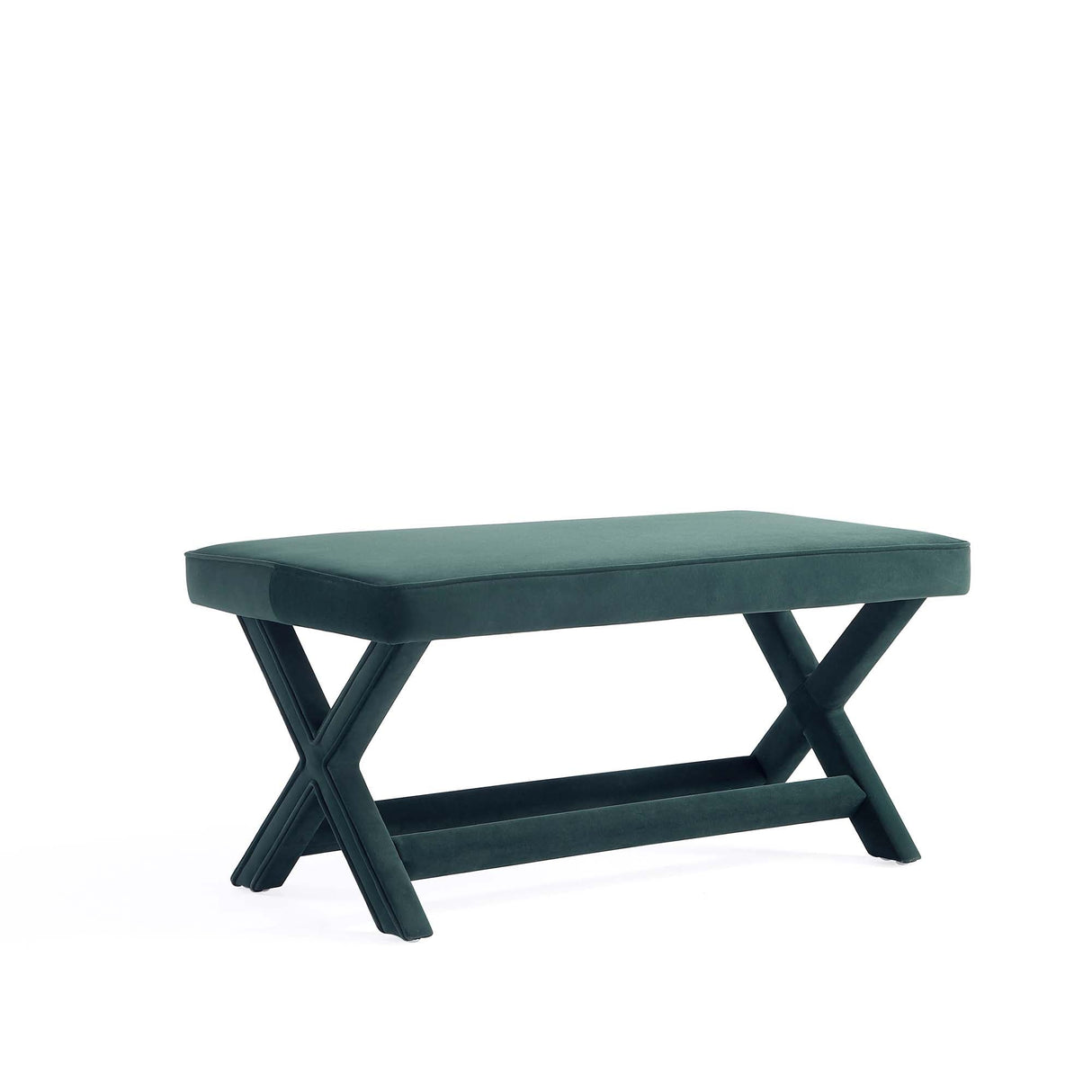 Abigail Double Ottoman Bench in Green by Manhattan Comfort at Eve Furniture
