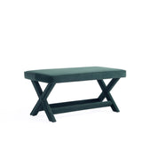 Abigail Double Ottoman Bench in Green by Manhattan Comfort at Eve Furniture