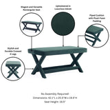 Abigail Double Ottoman Bench in Green by Manhattan Comfort at Eve Furniture