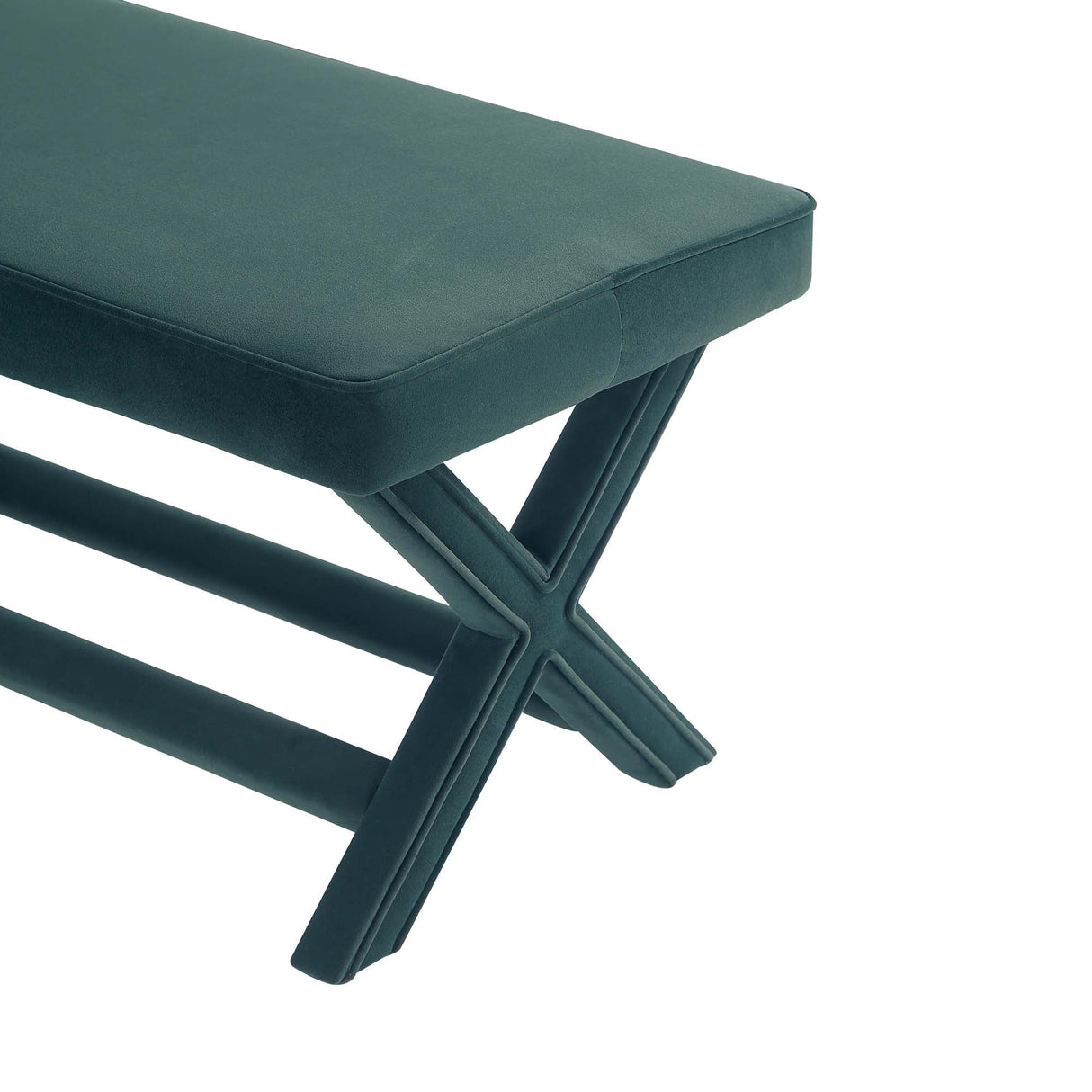 Abigail Double Ottoman Bench in Green by Manhattan Comfort at Eve Furniture