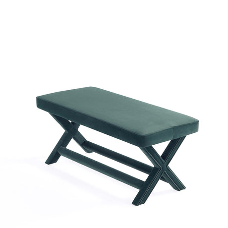 Abigail Double Ottoman Bench in Green by Manhattan Comfort at Eve Furniture
