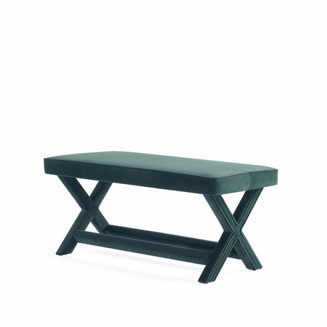 Abigail Double Ottoman Bench in Green by Manhattan Comfort at Eve Furniture