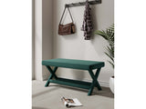 Abigail Double Ottoman Bench in Green by Manhattan Comfort at Eve Furniture