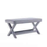 Abigail Double Ottoman Bench in Grey by Manhattan Comfort at Eve Furniture