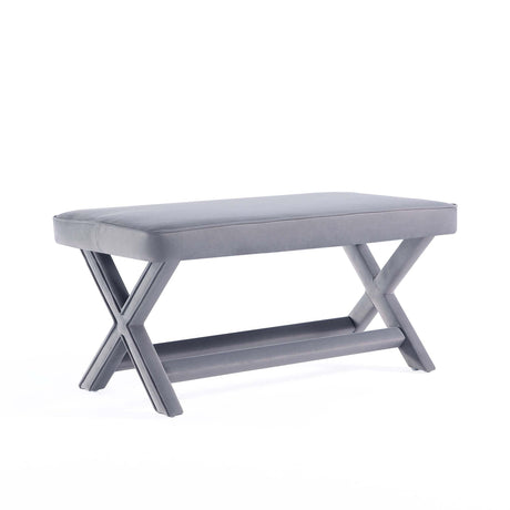 Abigail Double Ottoman Bench in Grey by Manhattan Comfort at Eve Furniture