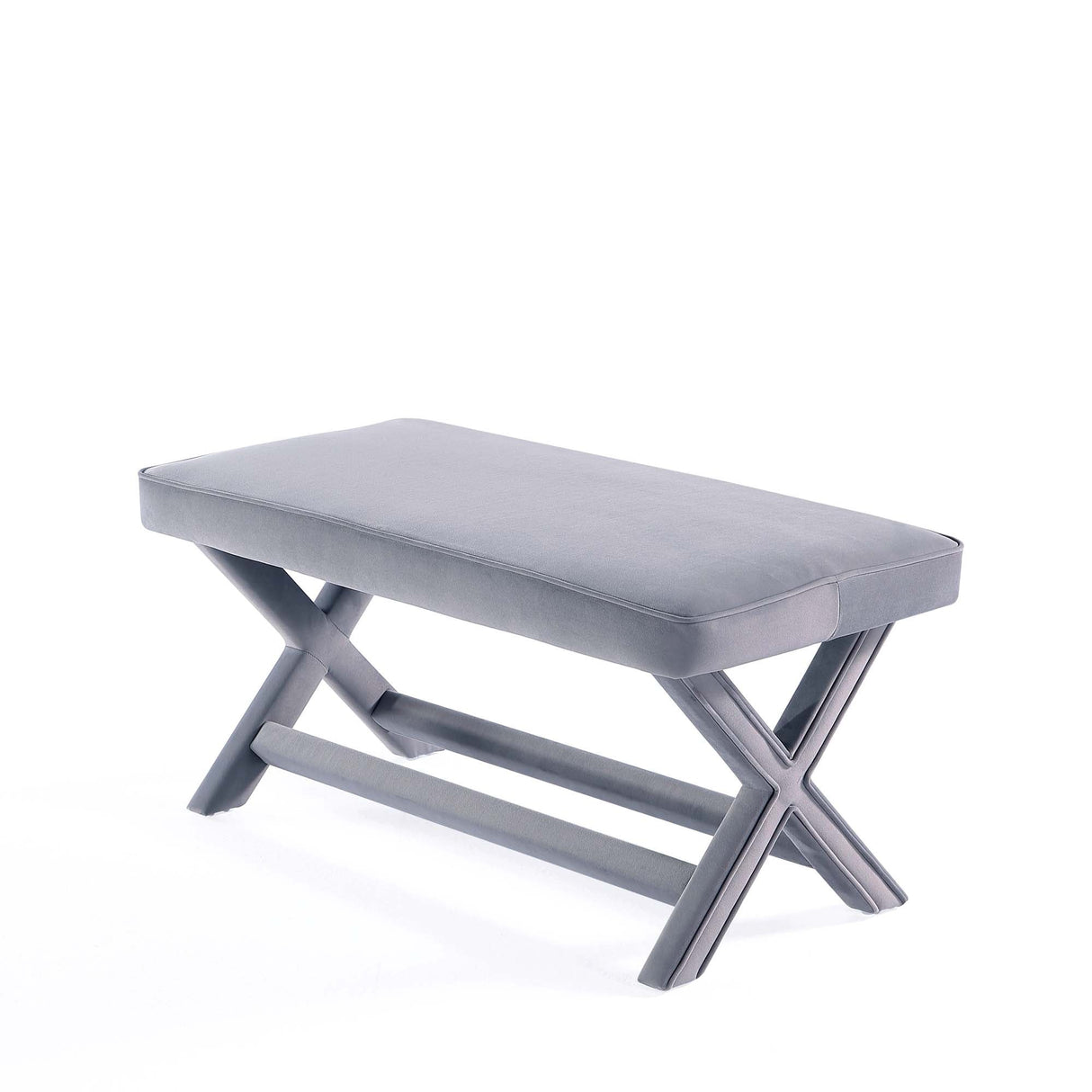 Abigail Double Ottoman Bench in Grey by Manhattan Comfort at Eve Furniture