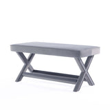 Abigail Double Ottoman Bench in Grey by Manhattan Comfort at Eve Furniture