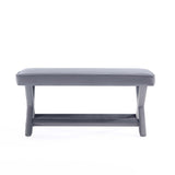 Abigail Double Ottoman Bench in Grey by Manhattan Comfort at Eve Furniture