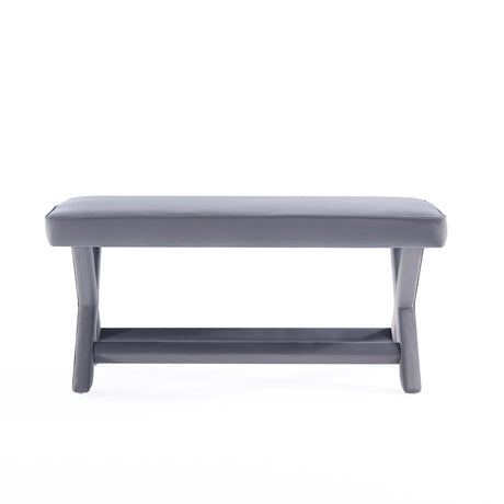 Abigail Double Ottoman Bench in Grey by Manhattan Comfort at Eve Furniture