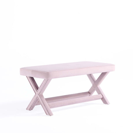 Abigail Double Ottoman Bench in Pink by Manhattan Comfort at Eve Furniture