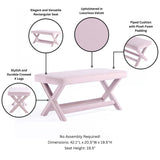Abigail Double Ottoman Bench in Pink by Manhattan Comfort at Eve Furniture