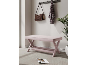 Abigail Double Ottoman Bench in Pink by Manhattan Comfort at Eve Furniture