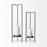 Abigail I Large Gunmetal Gray Metal Table Candle Holder by Mercana at Eve Furniture