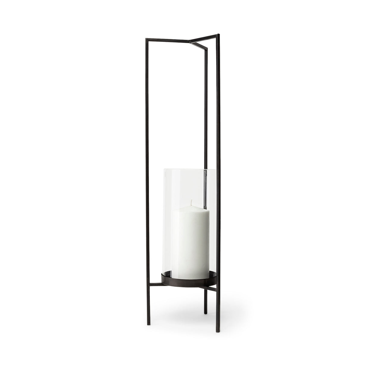 Abigail I Large Gunmetal Gray Metal Table Candle Holder by Mercana at Eve Furniture