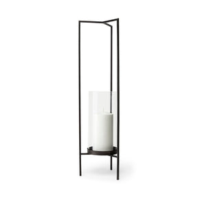Abigail I Large Gunmetal Gray Metal Table Candle Holder by Mercana at Eve Furniture