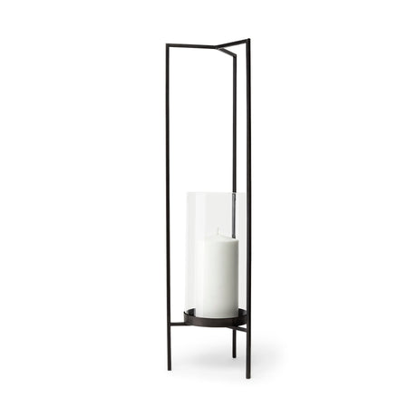 Abigail I Large Gunmetal Gray Metal Table Candle Holder by Mercana at Eve Furniture