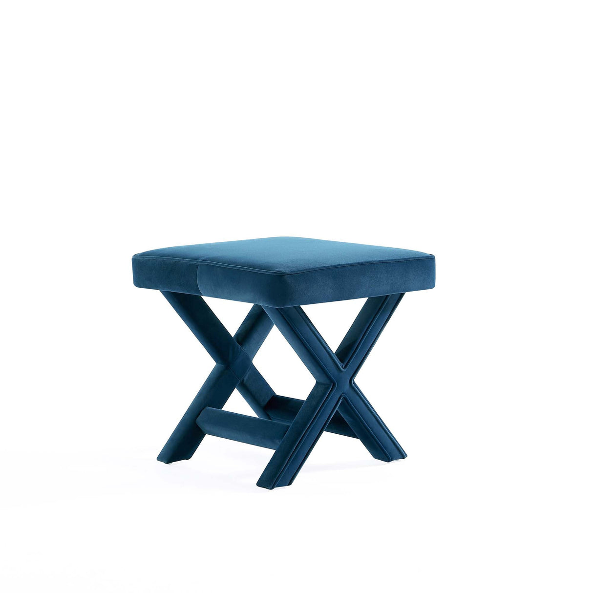 Abigail Single Ottoman Bench in Blue by Manhattan Comfort at Eve Furniture