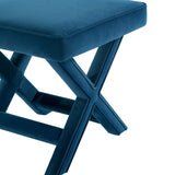 Abigail Single Ottoman Bench in Blue by Manhattan Comfort at Eve Furniture