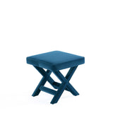 Abigail Single Ottoman Bench in Blue by Manhattan Comfort at Eve Furniture