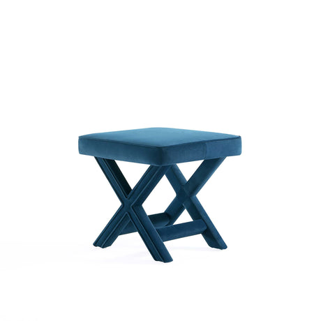 Abigail Single Ottoman Bench in Blue by Manhattan Comfort at Eve Furniture