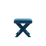 Abigail Single Ottoman Bench in Blue by Manhattan Comfort at Eve Furniture