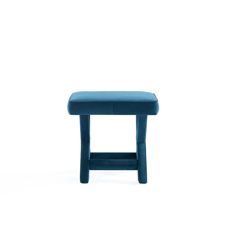 Abigail Single Ottoman Bench in Blue by Manhattan Comfort at Eve Furniture