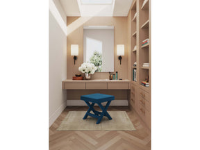 Abigail Single Ottoman Bench in Blue by Manhattan Comfort at Eve Furniture