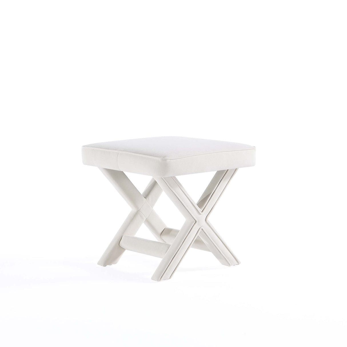 Abigail Single Ottoman Bench in Cream by Manhattan Comfort at Eve Furniture