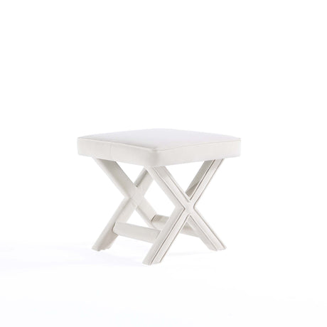 Abigail Single Ottoman Bench in Cream by Manhattan Comfort at Eve Furniture