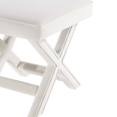 Abigail Single Ottoman Bench in Cream by Manhattan Comfort at Eve Furniture