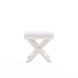 Abigail Single Ottoman Bench in Cream by Manhattan Comfort at Eve Furniture