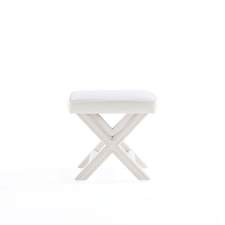 Abigail Single Ottoman Bench in Cream by Manhattan Comfort at Eve Furniture