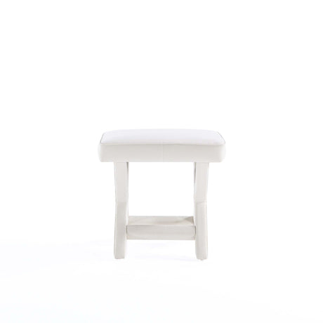 Abigail Single Ottoman Bench in Cream by Manhattan Comfort at Eve Furniture